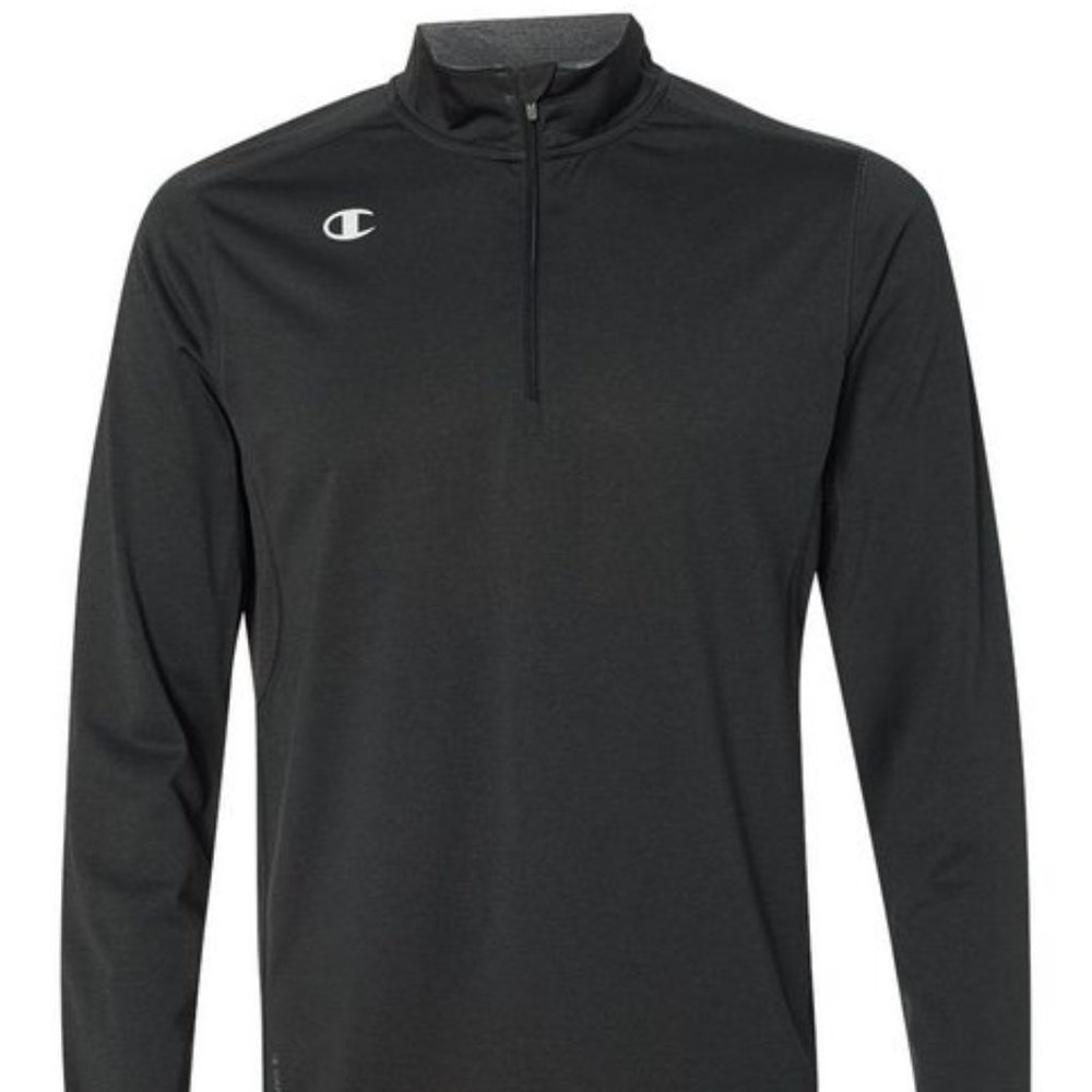 Champion Men's Black Heather Vapor Performance Heather Quarter-Zip - CV80